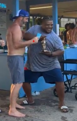 Eddie Johnson (right) was the winner of the 2025 Smoke on the Water BBQ competition.